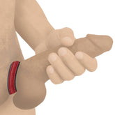 Cock Gear Velcro Leather Cock Ring - Red